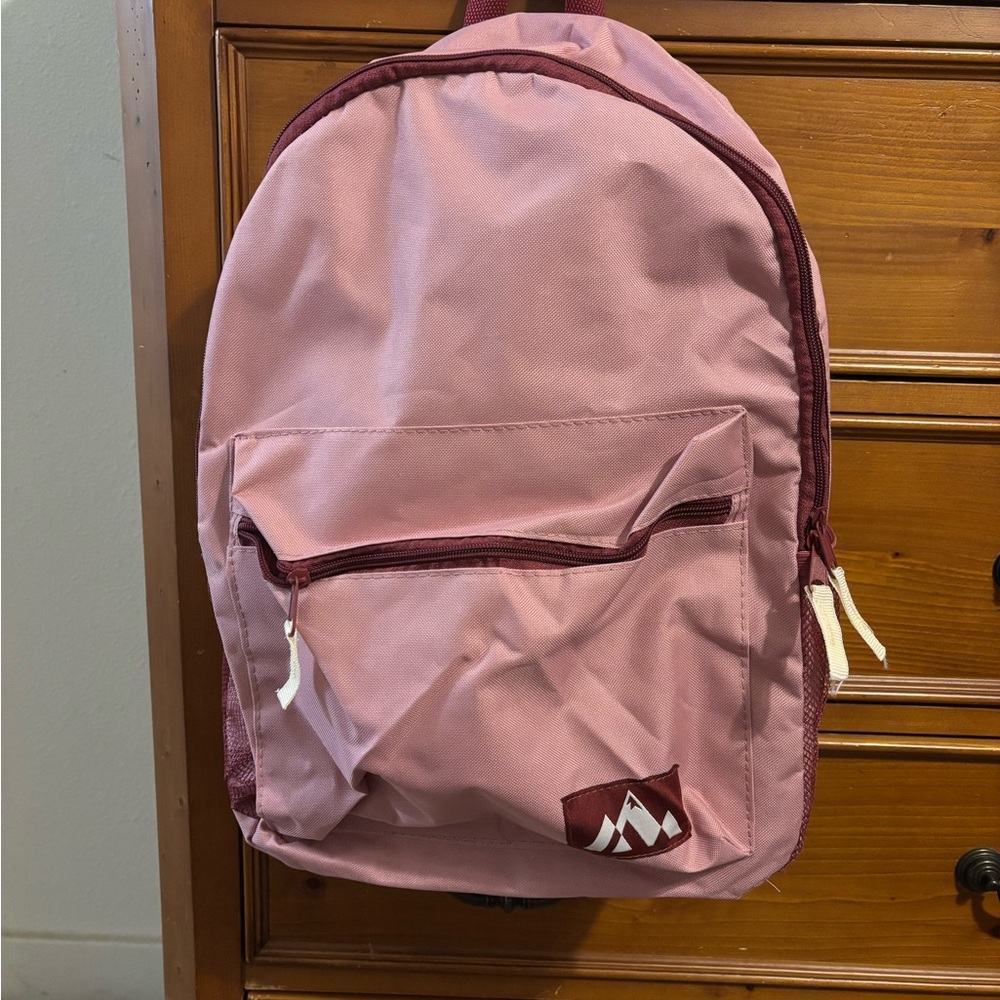 Pink Backpack with Front Pocket
